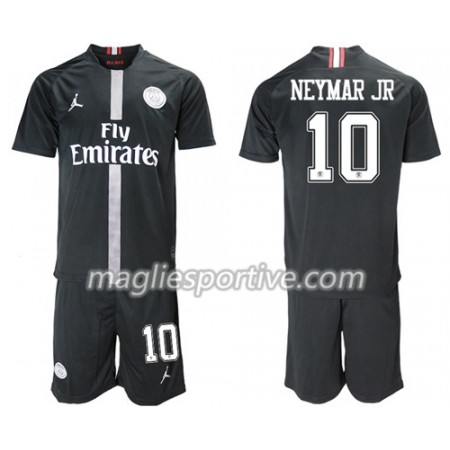 Completo Calcio Paris Saint Germain Neymar Jr 10 Jordan Giallo Bambino Divisa Terza 2018/2019